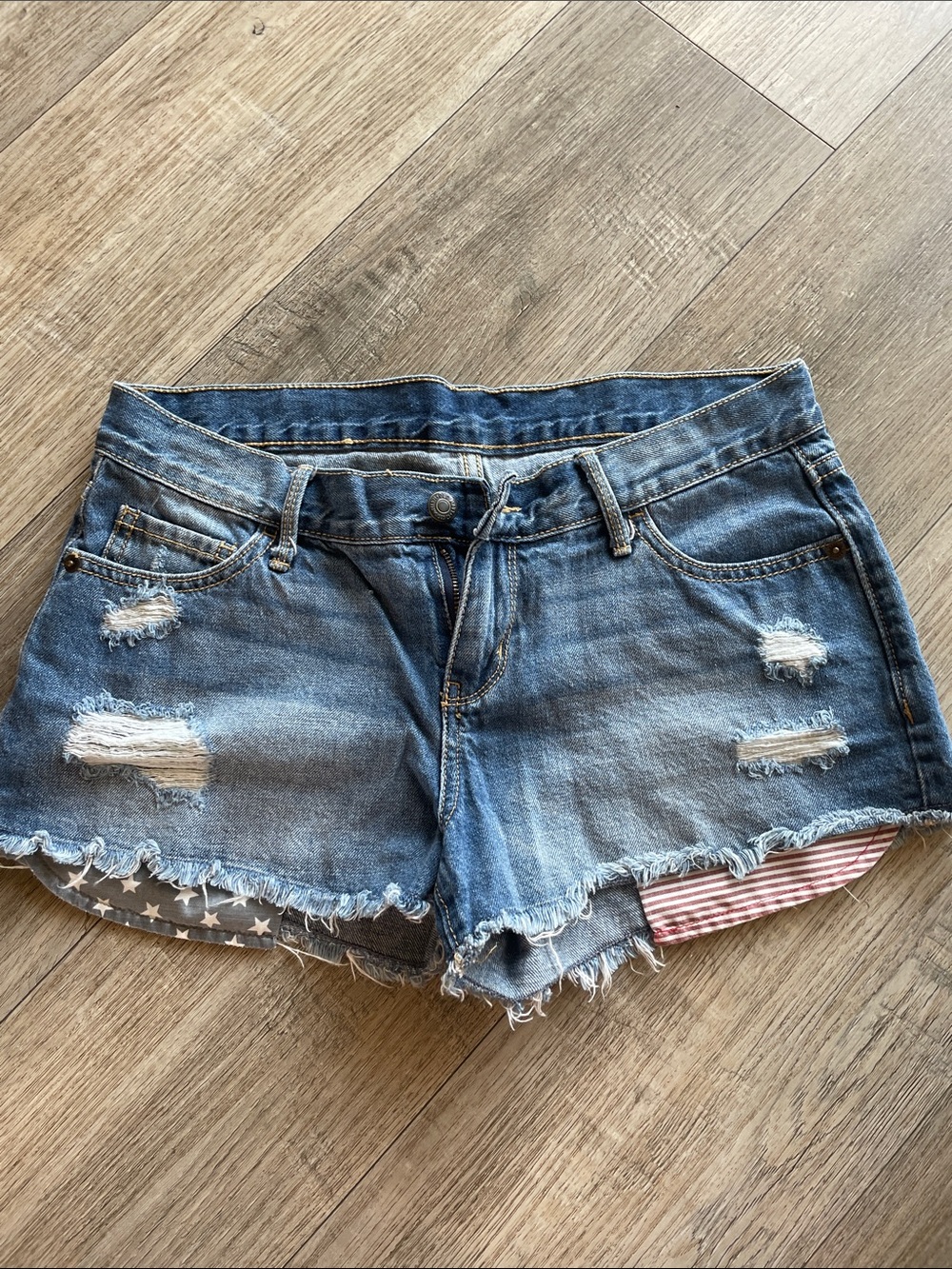 Old Navy Blue Distressed Denim Cutoff Shorts